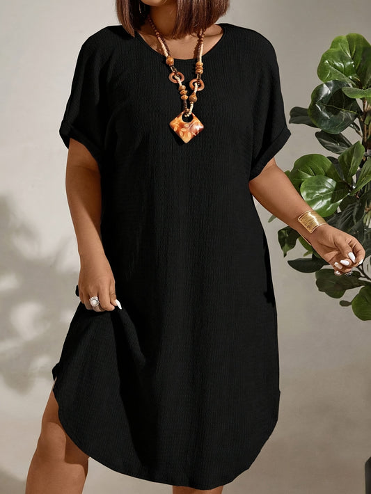 Cross-border Plus Size Batwing Mouw Jurk L808